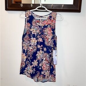 NWT Pale Sky Ladies Paisley Print Sleeveless Top Size Small